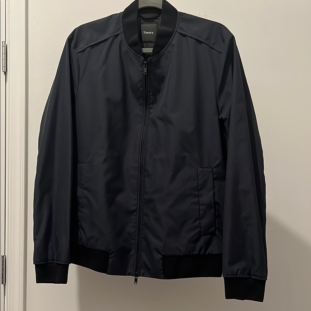 Theory Black Bomber Jacket with Minimalist Design